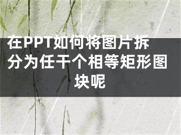 在PPT如何将图片拆分为任干个相等矩形图块呢