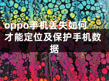 oppo手机丢失如何才能定位及保护手机数据