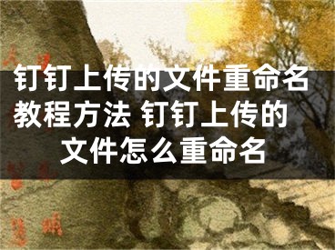 钉钉上传的文件重命名教程方法 钉钉上传的文件怎么重命名