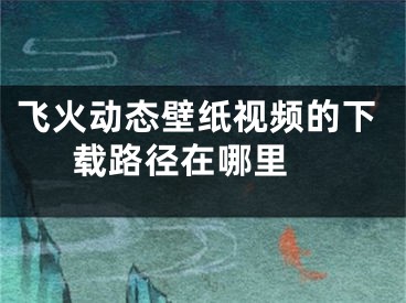 飞火动态壁纸视频的下载路径在哪里 