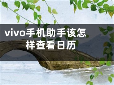 vivo手机助手该怎样查看日历 