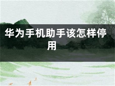 华为手机助手该怎样停用 