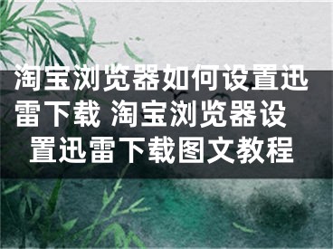 淘宝浏览器如何设置迅雷下载 淘宝浏览器设置迅雷下载图文教程