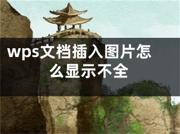 wps文档插入图片怎么显示不全