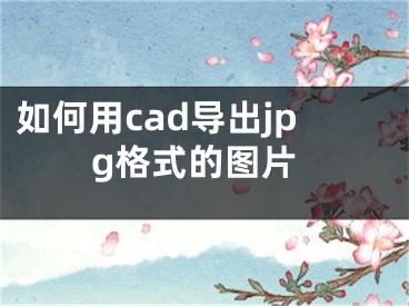 如何用cad导出jpg格式的图片