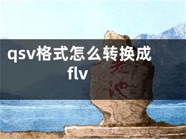 qsv格式怎么转换成flv