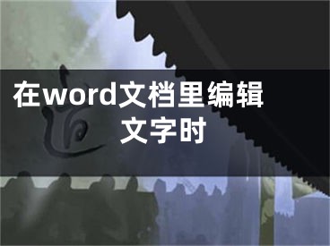 在word文档里编辑文字时