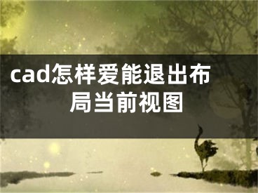 cad怎样爱能退出布局当前视图