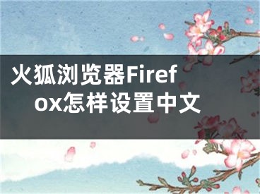 火狐浏览器Firefox怎样设置中文