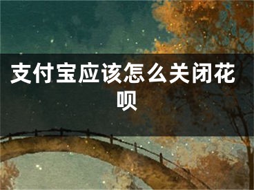 支付宝应该怎么关闭花呗