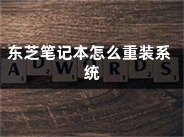 东芝笔记本怎么重装系统