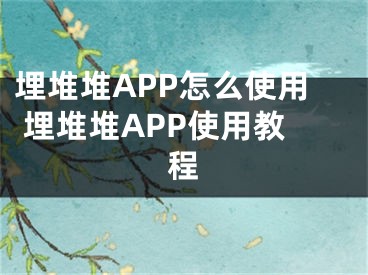 埋堆堆APP怎么使用 埋堆堆APP使用教程