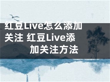 红豆Live怎么添加关注 红豆Live添加关注方法