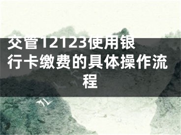 交管12123使用银行卡缴费的具体操作流程