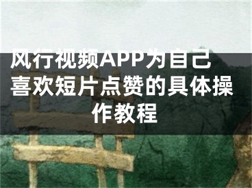 风行视频APP为自己喜欢短片点赞的具体操作教程