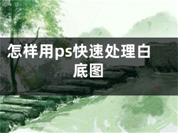 怎样用ps快速处理白底图