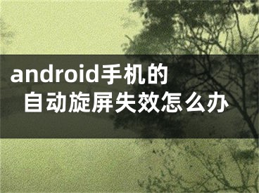 android手机的自动旋屏失效怎么办