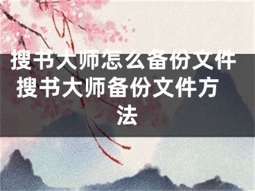 搜书大师怎么备份文件 搜书大师备份文件方法