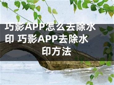 巧影APP怎么去除水印 巧影APP去除水印方法