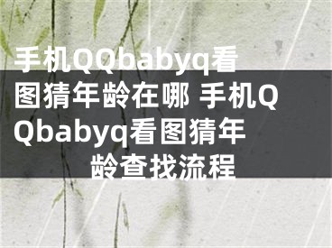 手机QQbabyq看图猜年龄在哪 手机QQbabyq看图猜年龄查找流程