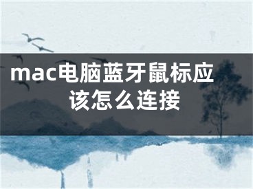 mac电脑蓝牙鼠标应该怎么连接