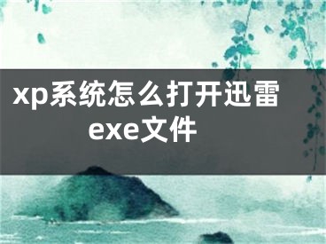 xp系统怎么打开迅雷exe文件