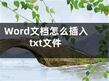 Word文档怎么插入txt文件