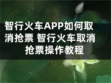 智行火车APP如何取消抢票 智行火车取消抢票操作教程