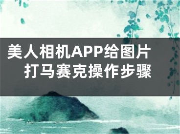 美人相机APP给图片打马赛克操作步骤