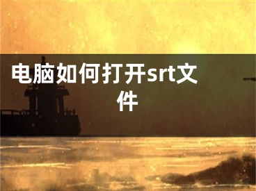 电脑如何打开srt文件