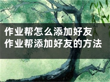 作业帮怎么添加好友 作业帮添加好友的方法
