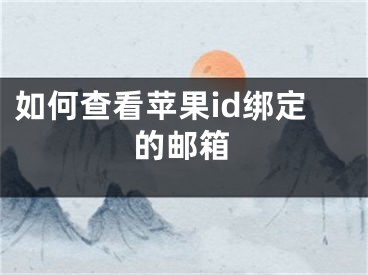 如何查看苹果id绑定的邮箱