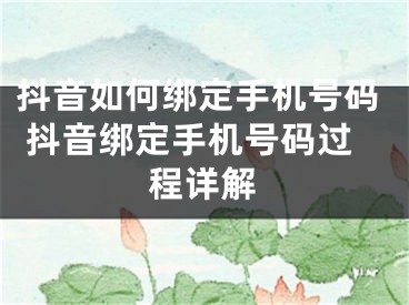 抖音如何绑定手机号码 抖音绑定手机号码过程详解