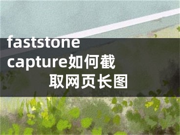 faststone capture如何截取网页长图