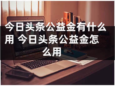 今日头条公益金有什么用 今日头条公益金怎么用 