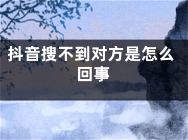 抖音搜不到对方是怎么回事