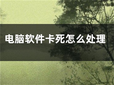 电脑软件卡死怎么处理