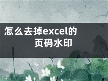 怎么去掉excel的页码水印