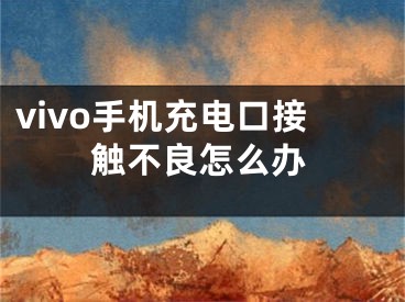 vivo手机充电口接触不良怎么办