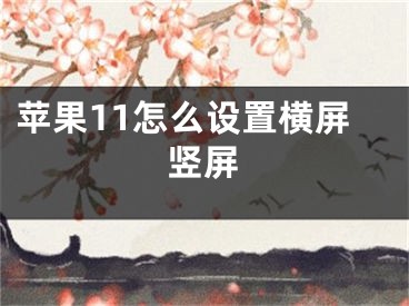 苹果11怎么设置横屏竖屏
