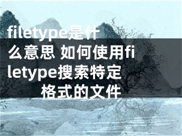 filetype是什么意思 如何使用filetype搜索特定格式的文件 