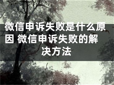 微信申诉失败是什么原因 微信申诉失败的解决方法
