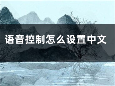 语音控制怎么设置中文