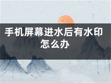 手机屏幕进水后有水印怎么办