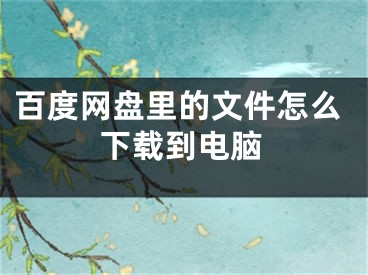 百度网盘里的文件怎么下载到电脑