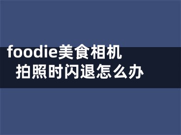 foodie美食相机拍照时闪退怎么办 