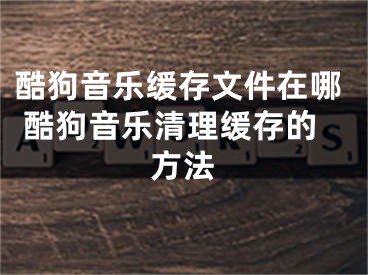 酷狗音乐缓存文件在哪 酷狗音乐清理缓存的方法