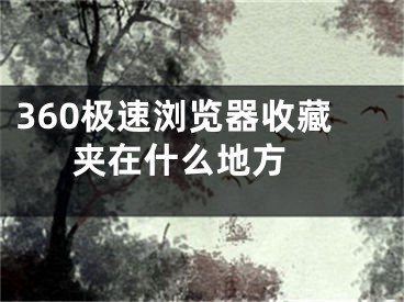 360极速浏览器收藏夹在什么地方 