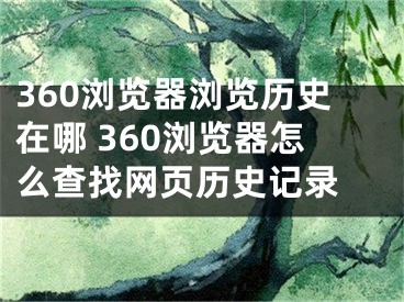 360浏览器浏览历史在哪 360浏览器怎么查找网页历史记录 