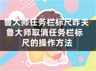 鲁大师任务栏标尺咋关 鲁大师取消任务栏标尺的操作方法